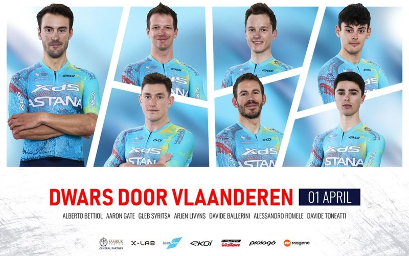 Rider roster of XDS Astana Team set for Dwars door Vlaanderen 2026