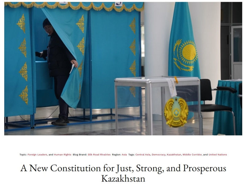A New Constitution for Just, Strong, and Prosperous Kazakhstan A New Constitution for Just, Strong, and Prosperous Kazakhstan