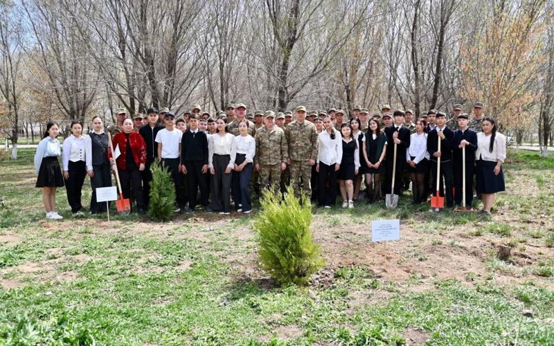 Около 500 деревьев высадят военные в Жамбылской области до конца мая