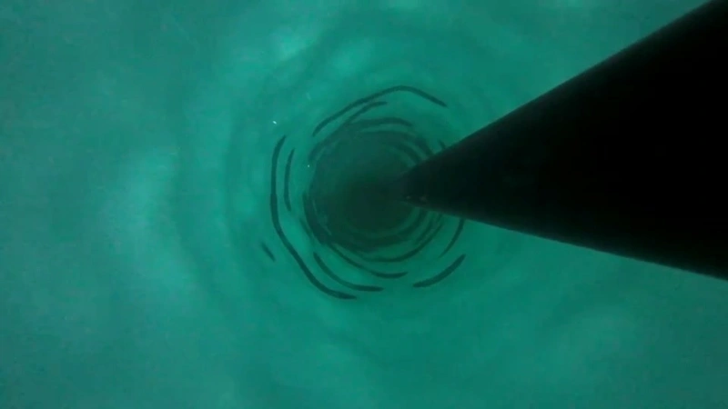 Image beneath the ice sheet from China's first Antarctic hot water ice drilling experiment. /