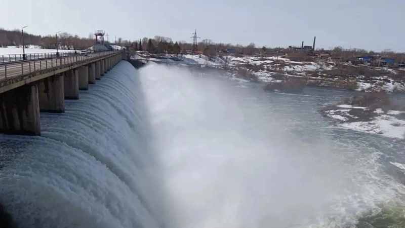 Water levels drop at Sergeyevskoye reservoir in N Kazakhstan