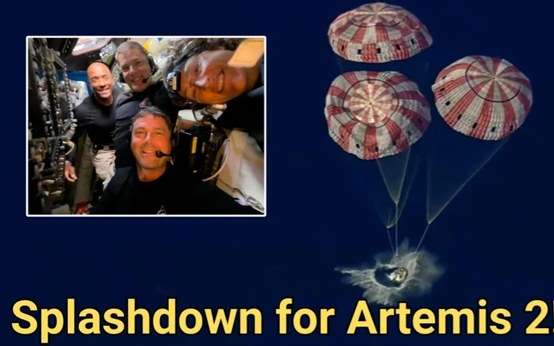 Four astronauts returned safely to Earth on Friday after completing a 10-day mission around the Moon, the U.S. National Aeronautics and Space Administration (NASA) said.