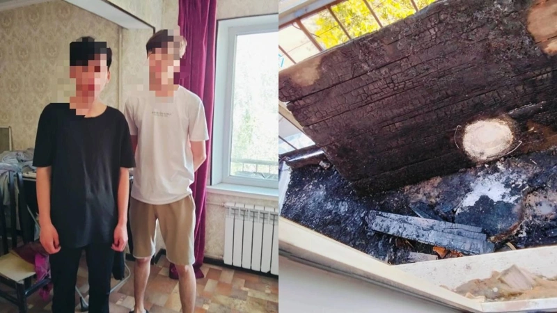Qyzylordalyq polıtseı eki balany órtten aman alyp qaldy