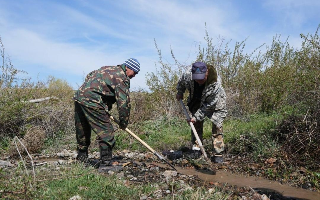 «Мөлдір бұлақ»: Жамбылдық ақсақалдар жастармен бірге бұлақ көзін тазалады