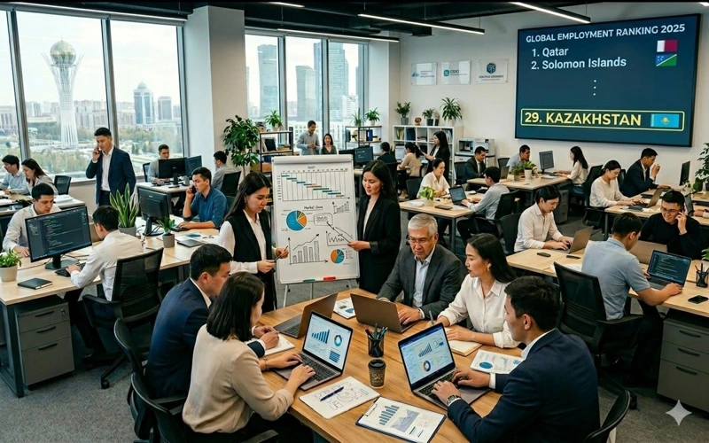 Kazakhstan ranks among world’s top 30 by employment rates