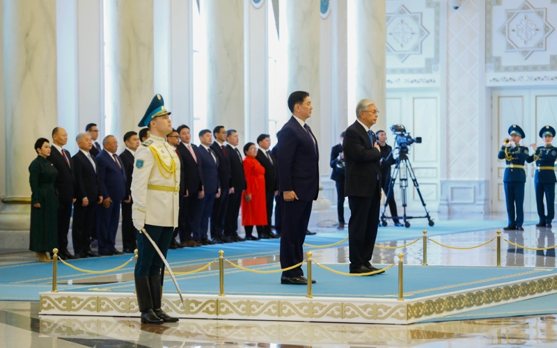 Mongolian President Khurelsukh Ukhnaa arrives at Akorda