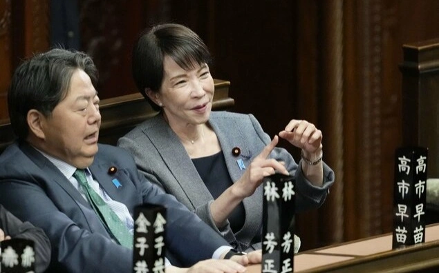 Japanese Prime Minister Sanae Takaichi attends the House of Representatives plenary session on April 23, 2026