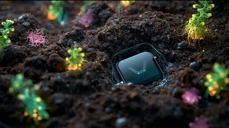 Soil microbes, smart sensors, technology, science, bacteria