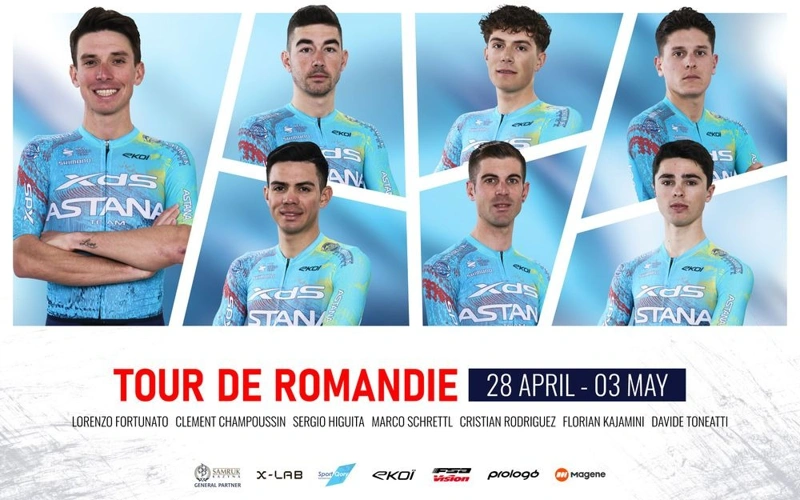 XDS Astana reveals rider roster for Tour de Romandie 2026