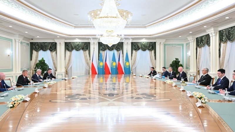 Kazakh President Kassym-Jomart Tokayev and Czech Prime Minister Andrej Babi&scaron; held expanded-format talks