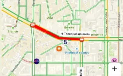 Астанадағы Н. Тілендиев даңғылының бір бөлігі 7 күнге жабылады