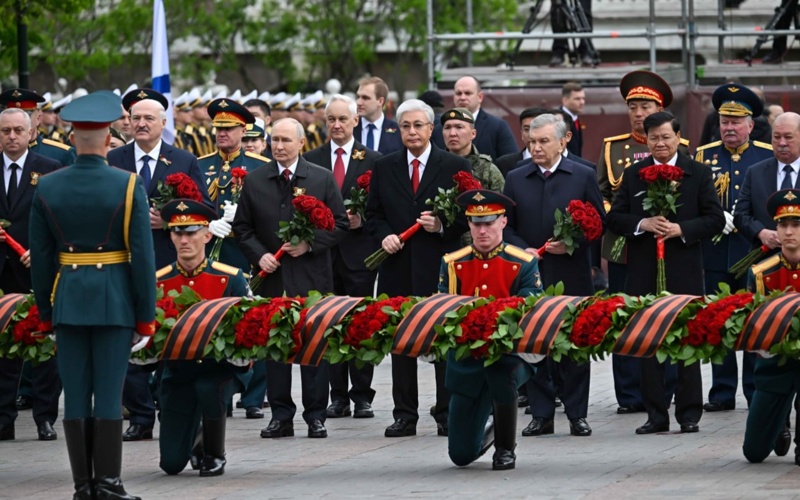 Kassym-Jomart Tokayev attends Victory Day parade on Red Square in Moscow