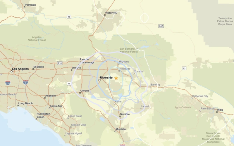 Earthquake, quake, Southern California, map, USA, California