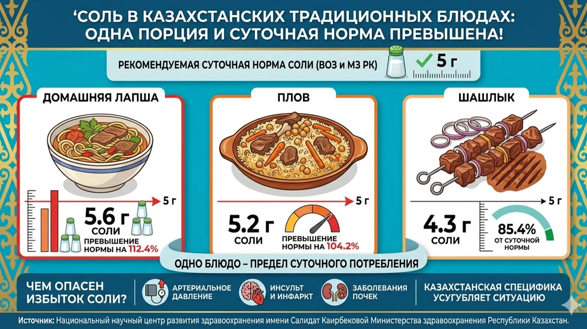 Соль в казахстанских блюдах