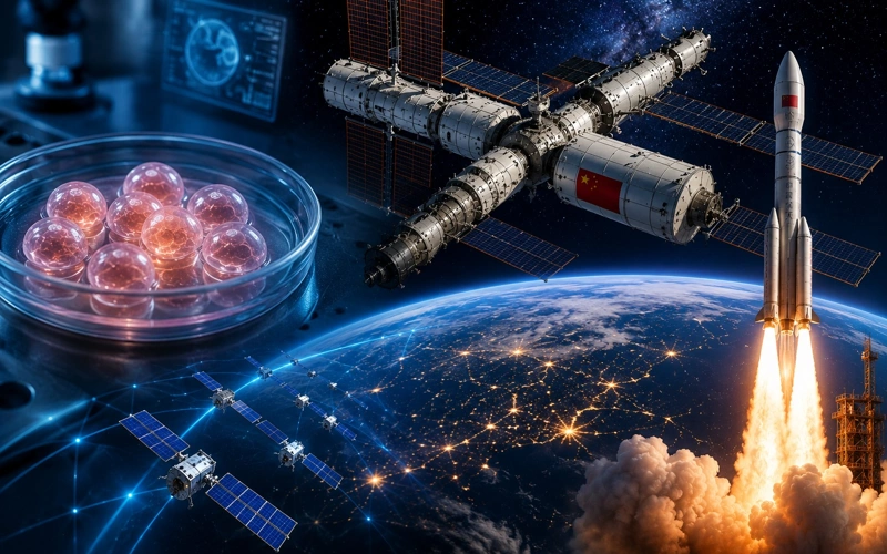 China, experiment, embryos, space, space exploration, science