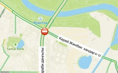 Elordadaǵy ál-Farabı dańǵyly men Kereı Jánibek handar kóshesiniń qıylysy ýaqytsha jabylady