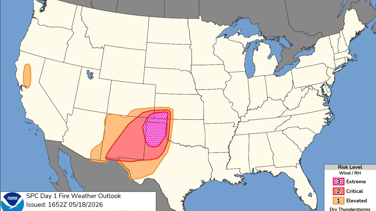 Firestorm warning: dangerous weather conditions threaten several U.S. states