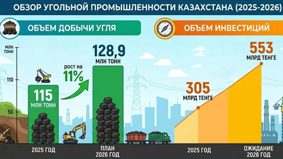 Запасов угля в Казахстане хватит более чем на 300 лет