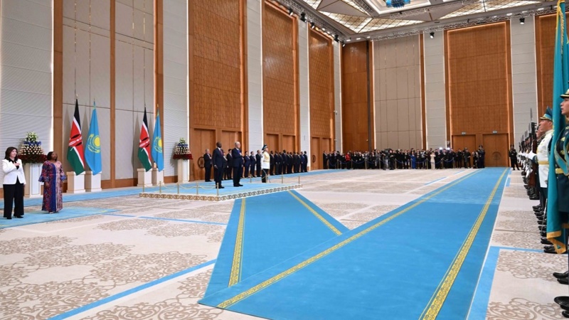 Tokayev welcomes Kenyan President William Ruto at Independence Palace ahead of high-level talks 