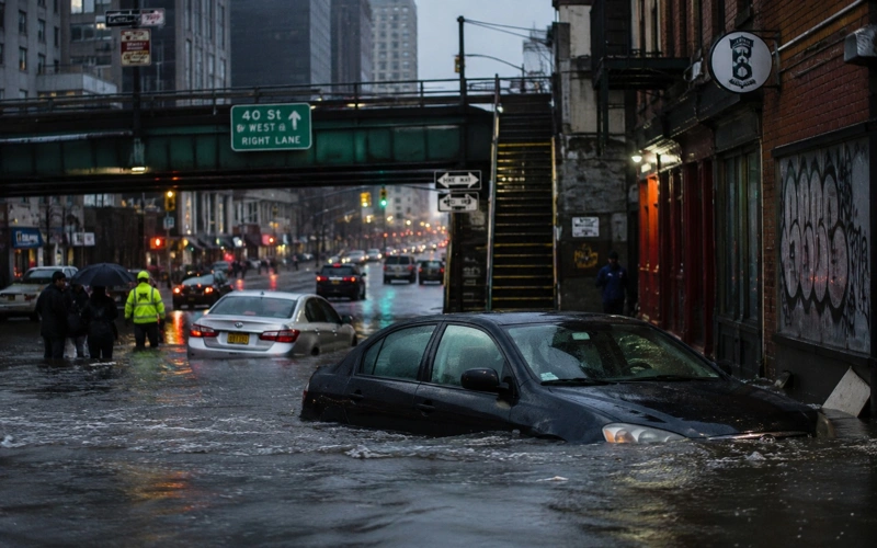 Thousands left without power as floods and storms hit New York and New Jersey