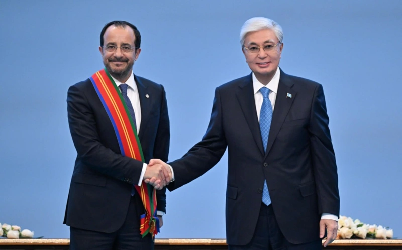 Kassym-Jomart Tokayev confers Dostyq Order upon Nikos Christodoulides