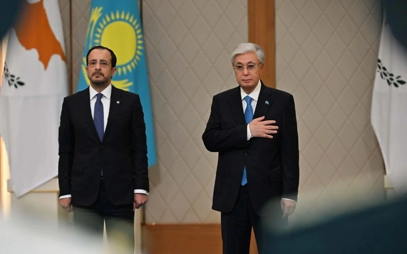 Kassym-Jomart Tokayev welcomes Cyprus President at Palace of Independence