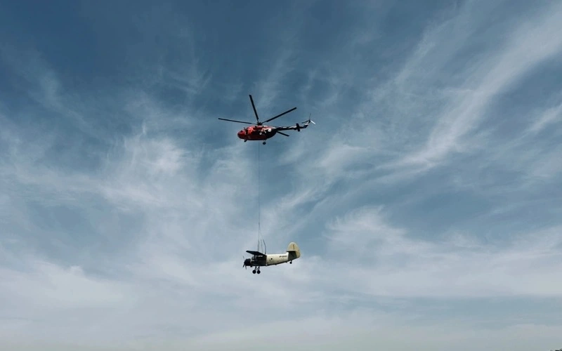 AN-2 aircraft evacuated by helicopter in Almaty region