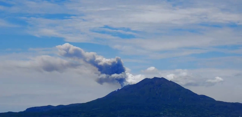 Sakurajima volcano erupts