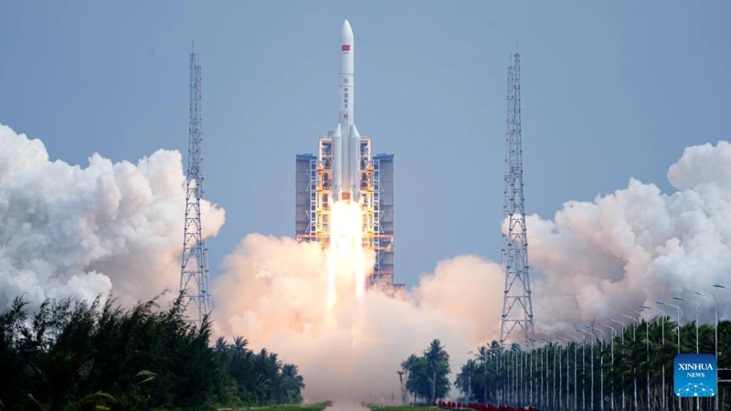 China launches communication technology test satellite aboard Long March-5 rocket