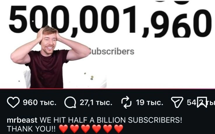 Американский блогер первым в мире набрал 500 млн подписчиков на YouTube