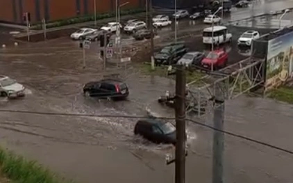 Дождь вновь затопил улицы Кокшетау