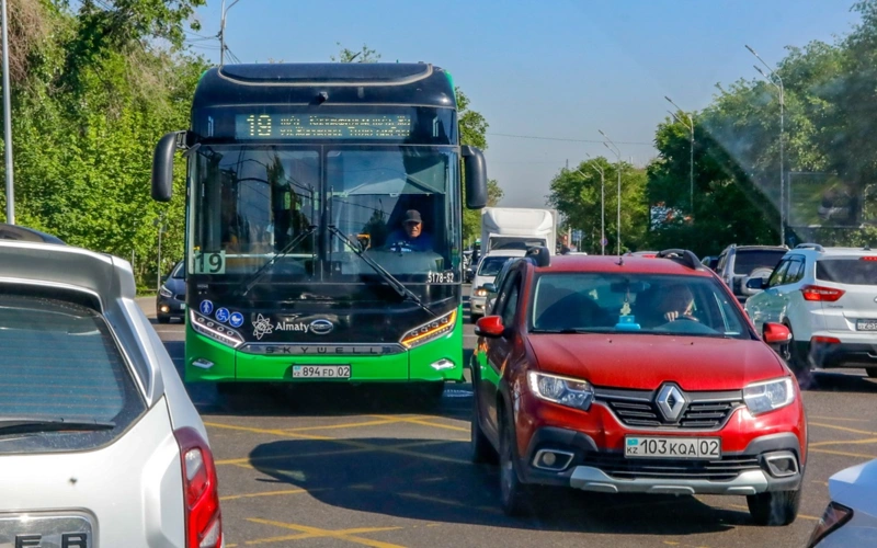 автобус, дорога, пробка, автомобиль