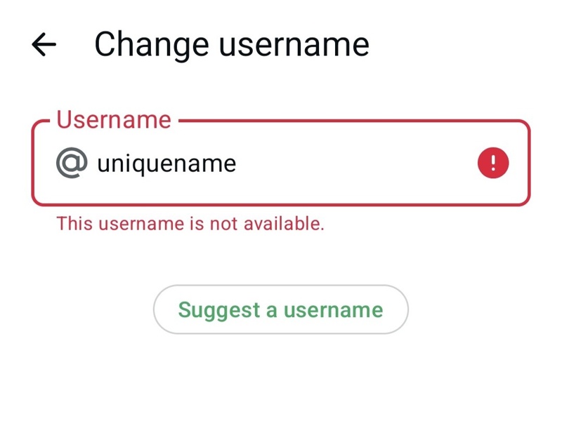 WhatsApp's, username