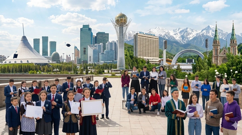 казахстанские школьники и студенты