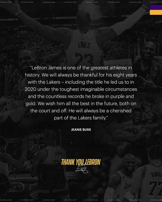 LeBron James to leave Los Angeles Lakers after eight seasons LeBron James