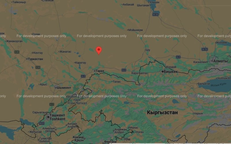 Землетрясение произошло в 63 км от Тараза