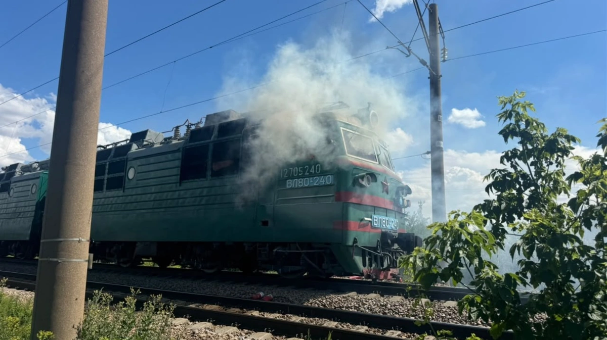 Локомотив загорелся в Акмолинской области
