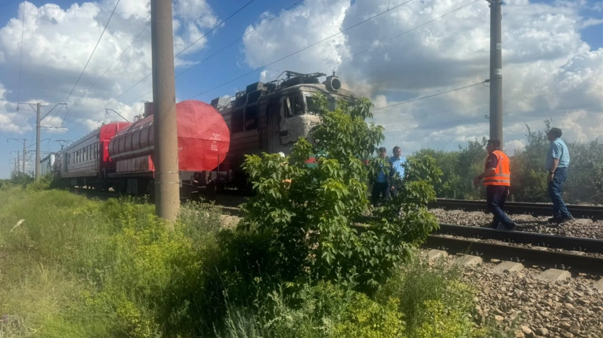 Локомотив загорелся в Акмолинской области