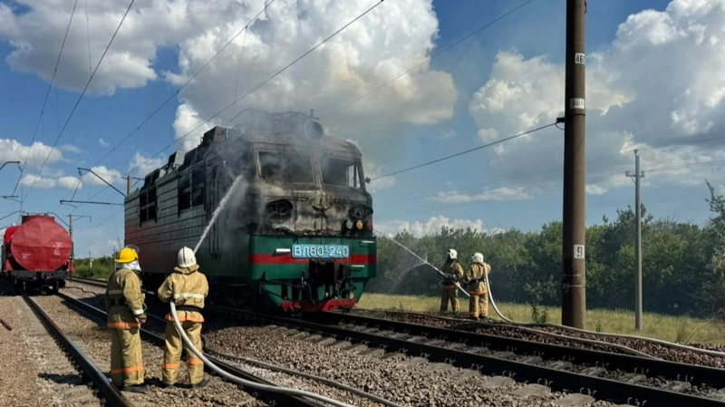 Локомотив загорелся в Акмолинской области