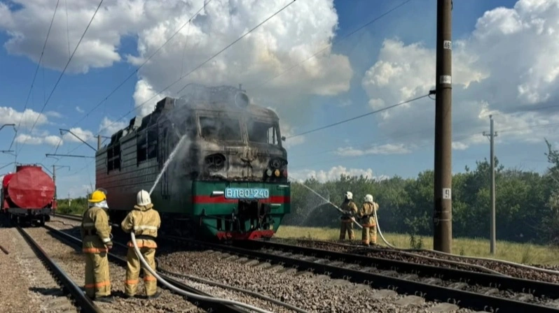 Ақмола облысында жүк локомотиві өртенді
