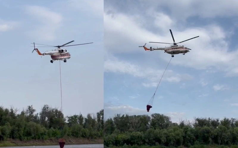 Авиация сбросила 68 тонн воды на природный пожар в ЗКО