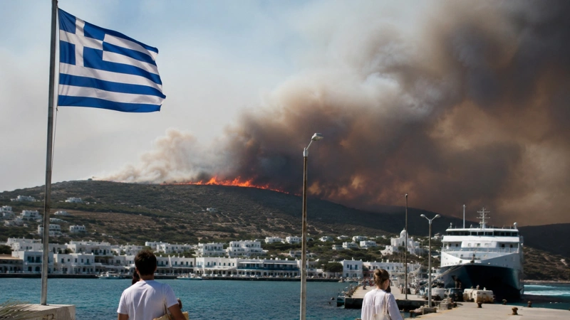 Wildfire prompts evacuations on Greece's Paros Island