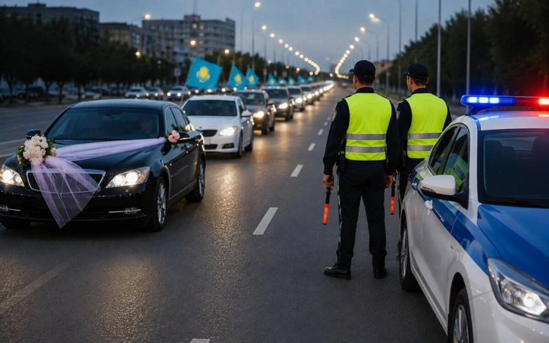 Восемь участников свадебного кортежа привлекли к ответственности в Атырау