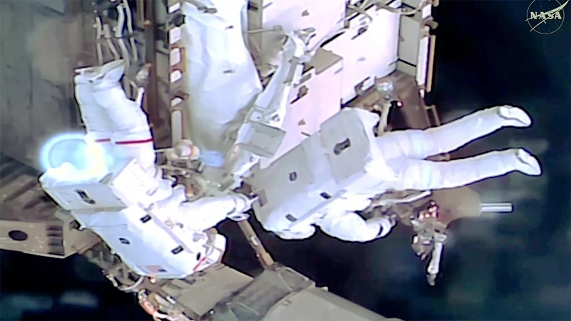 NASA astronauts complete spacewalk to prepare ISS for solar array upgrade