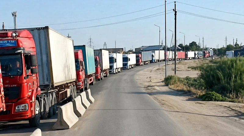 Очередь из фур растянулась на десятки километров на границе Казахстана и Узбекистана