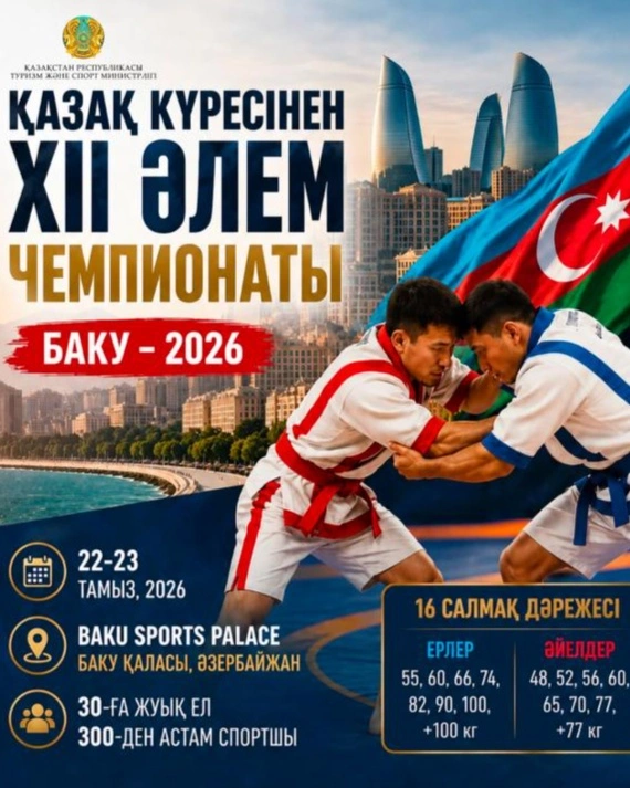 XII чемпионат мира по қазақ күресі состоится в Баку