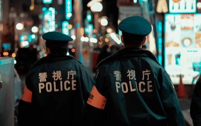 File photo of police officers in Tokyo