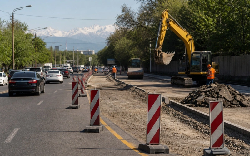 Движение частично ограничат на участке проспекта Абая в Алматы