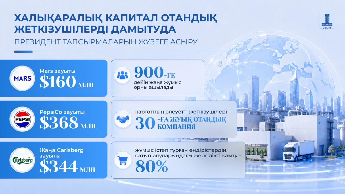$78,6 млрд болатын 215 жоба Қазақстанның жаңа инвестициялық циклін қалыптастырып жатыр