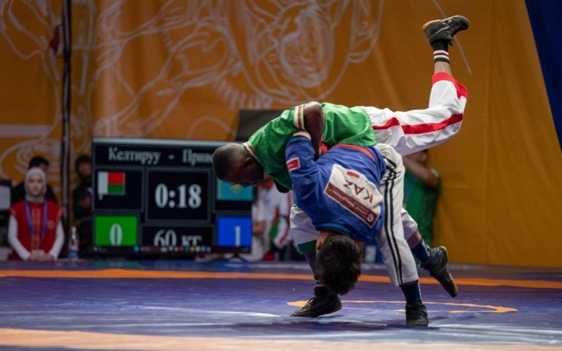 Kazakhstan's Kalmukhan wins bronze in alysh wrestling at VI World Nomad Games World Nomad Games